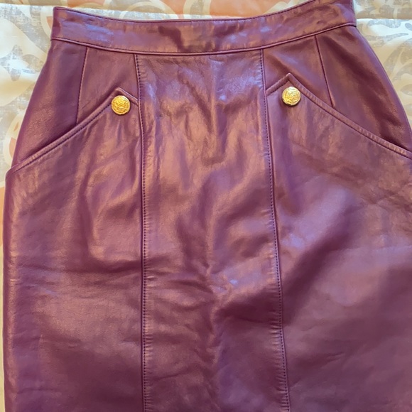 Vintage leather pencil skirt - Picture 3 of 6